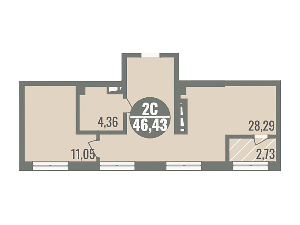 2-к квартира, 50 кв. м, Оренбург, проспект Гагарина, дом 40