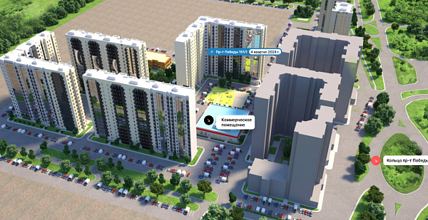 1-к квартира, 39.44 кв. м, Оренбург, проспект Победы, 151/1