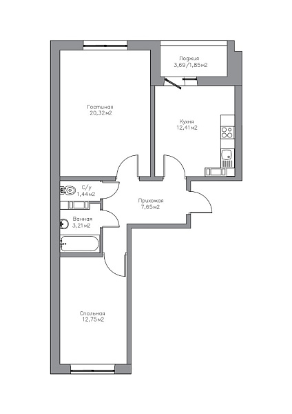 2-к квартира, 63 кв. м, Оренбург, улица Берёзка, 21